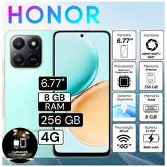 HONOR - Celular X7D 6.77" Pulg. 8GB RAM 256GB RAM MagicOS 9.0 - Azul Cian