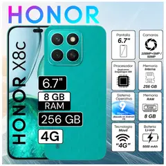 HONOR - Celular X8C 6.7" Pulg 8GB RAM 256GB MagicOS 9.0 - Verde Marrs