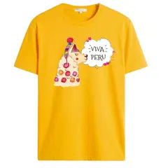 NACIONAL - Polo Unisex Cuello Redondo Algodon - Modelo P007 LLAMITA PERU
