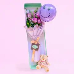 DON REGALO - Caja de 6 rosas lilas para una mujer encantadora