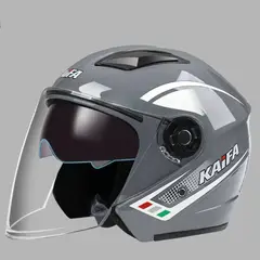 UNIVERSAL - CASCO MOTO CERTIFICADO DOBLE VISOR ROJO BLANCO BRILLO