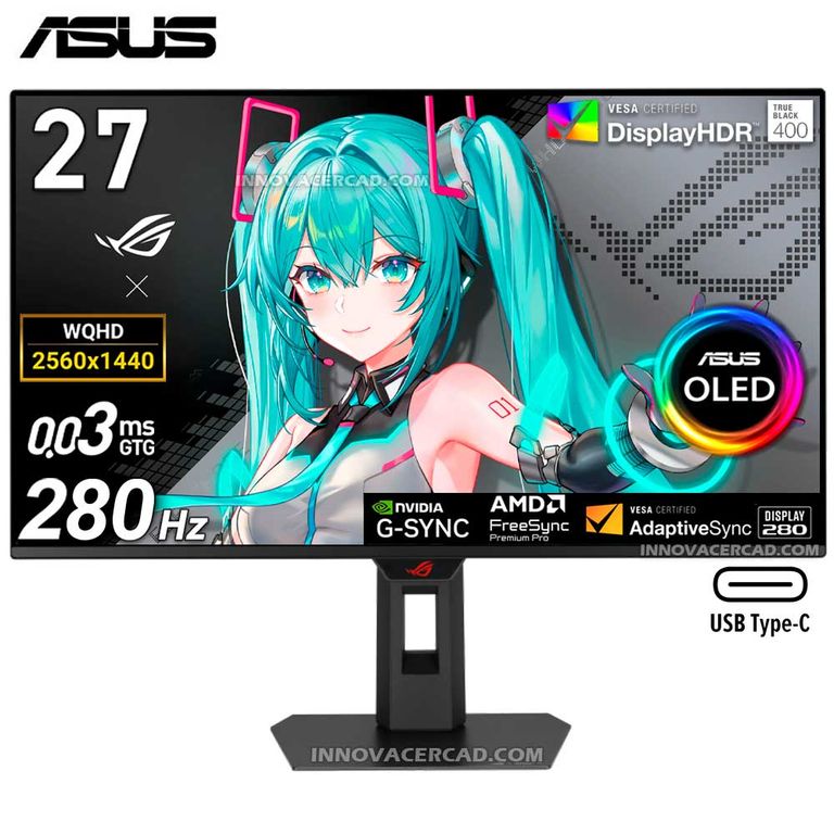 Monitor ROG Strix OLED XG27ACDMS 27 QD-OLED de 1440p 280Hz 003ms G-SYNC