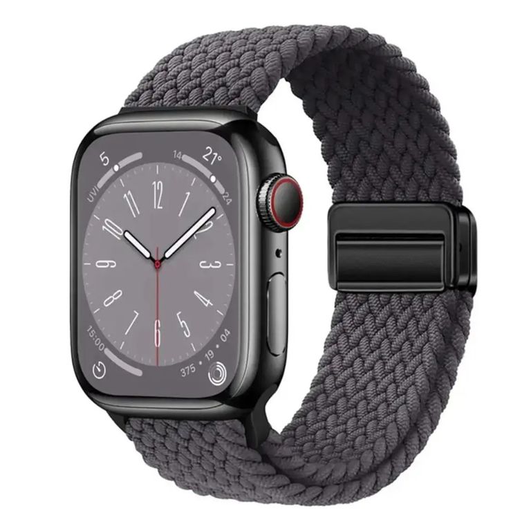 CORREA SUNSHINE PARA APPLE WATCH SERIE 11-10-9-8-7 ULTRA - SE GRIS OSCURO 44-45-46-49 MM