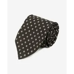 ANDREW'S TIES - Corbata Marrón con Cuadros Blancos