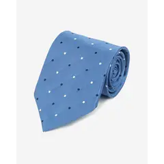 ANDREW'S TIES - Corbata Celeste con Puntos Blancos y Azules