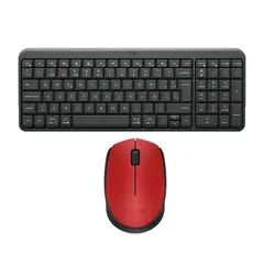 LOGITECH - Kit Teclado K250 Negro y Mouse M170 Rojo Inalámbrico