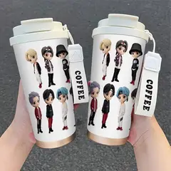 GENERICO - TERMO TOMATODO TERMICO ACERO INOXIDABLE DE DISEÑO DE BTS ( ARMY Y KPOP) - 18 OZ