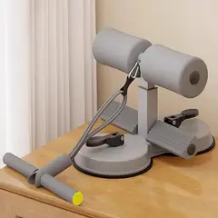 GENERICO - Soporte Abdominal con Ventosas y Ligas de Resistencia Fitness Color Gris