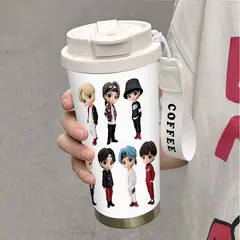 GENERICO - TERMO TERMICO ACERO INOXIDABLE DE DISEÑO DE BTS ( ARMY Y KPOP) - 30 OZ