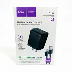 HOCO - Cargador 30W C157 Cable USB C 1mts 100W Carga Rápida