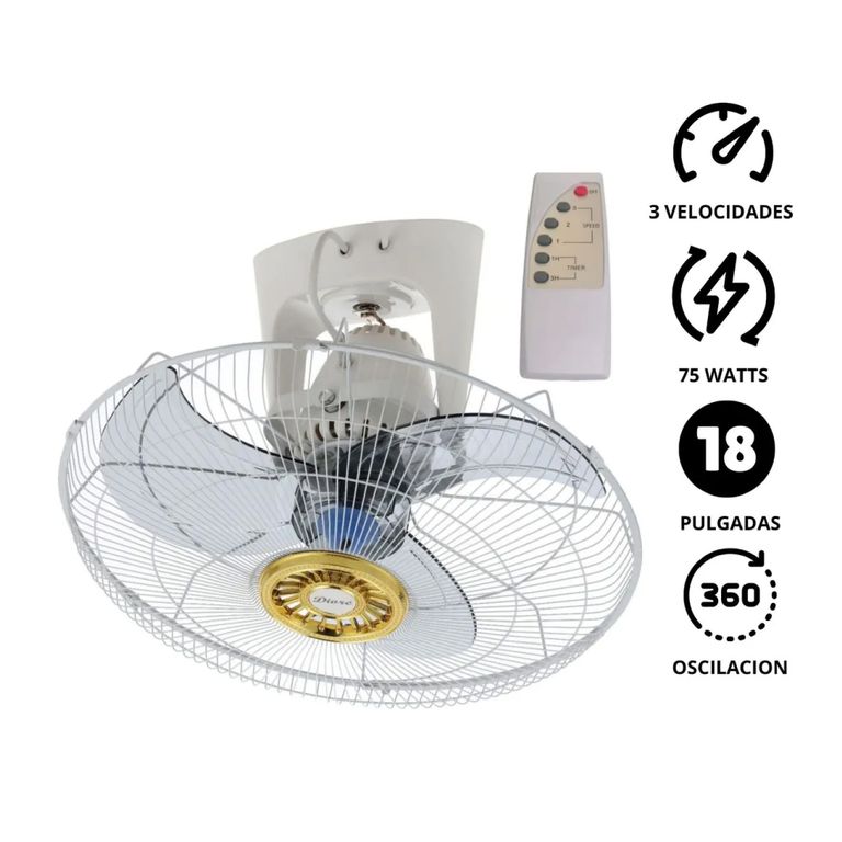 Ventilador techo MWF 1881 de 18" Control Remoto Timer