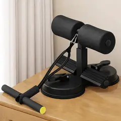 GENERICO - Soporte Abdominal con Ventosas y Ligas de Resistencia Fitness Color Negro