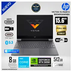 HP - Laptop Victus 15-FA2013DX Intel Core i5 13420H 8GB RAM 512GB SSD RTX 3050 6GB 15.6" FHD Windows 11 (B95WHUA#ABA)