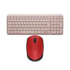 LOGITECH - Kit Teclado K250 Rosado y Mouse M170 Rojo Inalámbrico