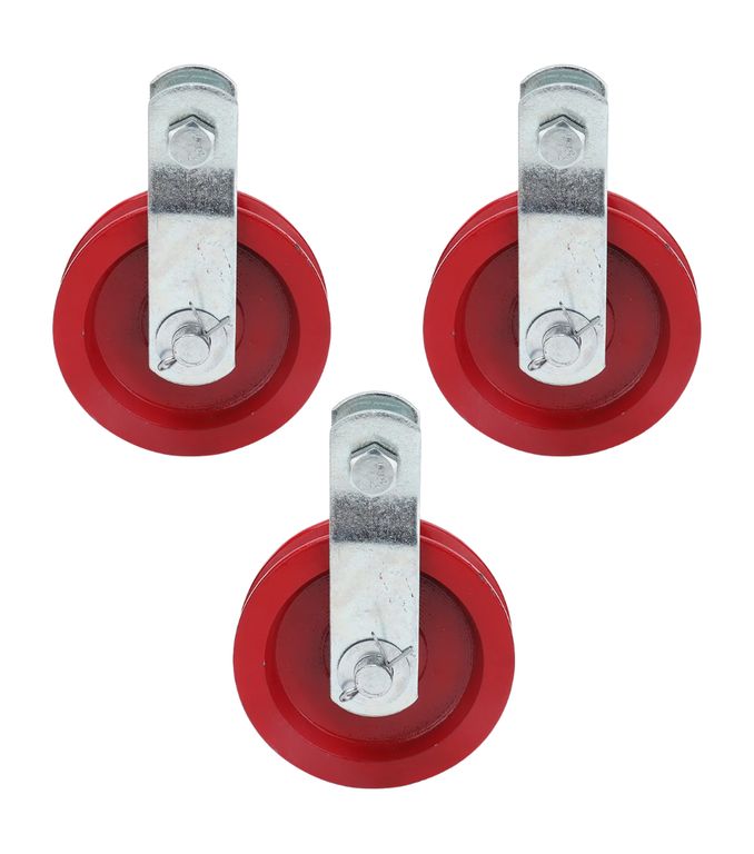PACK X3 POLEA METÁLICA CON RUEDA ROJA 3.5