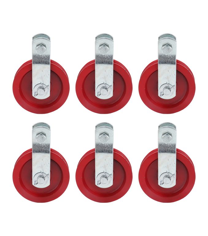 PACK X6 POLEA METÁLICA CON RUEDA ROJA 3.5