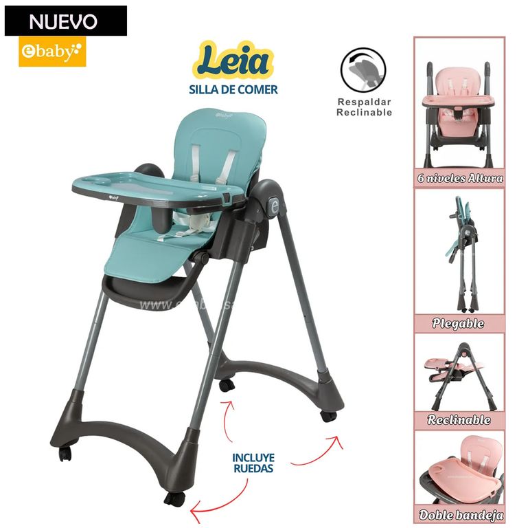 Silla de comer Plegable Reclinable Leia Verde