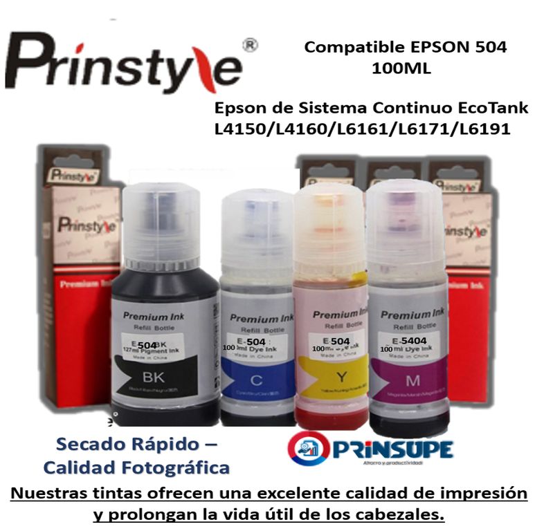 PACK DE TINTAS 504 EPSON (4 COLORES) COMPATIBLE 100ML