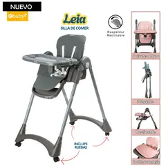 EBABY - Silla de comer Plegable Reclinable Leia Gris