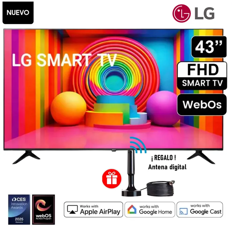 TELEVISOR 43 SMART TV THINQ AI WEBOS HUB FHD LED - 43LR6000PSA +Antena Digital