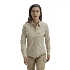 HOSEG - CAMISA LONG SLEEVE EXPLORER SAND MUJER