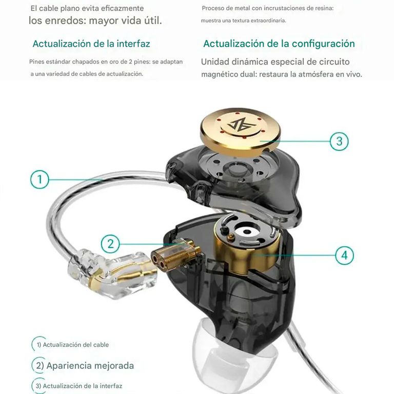 Audifonos Kz Edx Pro Con Mic Cable Desmontable Alta Calidad