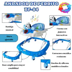 HI BABY - ANDADOR MUSICAL PARA BEBÉ "SNOOPY EDITION" BF-84" BLANCO - CELESTE