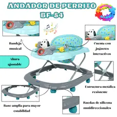 HI BABY - ANDADOR MUSICAL PARA BEBÉ "SNOOPY EDITION" BF-84" VERDE