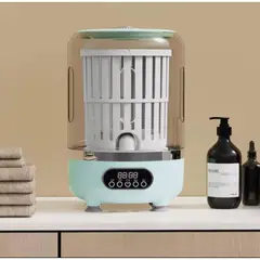 GENERICO - Mini Lavadora Portátil Compacta Multifuncional Con Secado Rápido Panel Digital Potente Limpieza