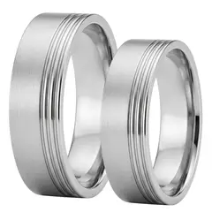 GENERICO - Aros Anillos Boda Novios Matrimonio Compromiso Acero Plateado
