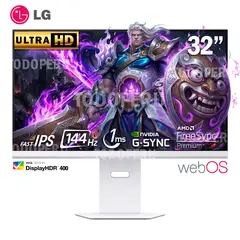 LG - Monitor Gaming 32G810SA-W 32 IPS Ultragear Smart webOS UHD 4K 144Hz 1ms Compatible G-Sync