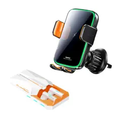 REMAX - Soporte Holder para Celular RM-C69 con Carga Inalámbrica 15 + Audífonos Gamer Monster XKT11