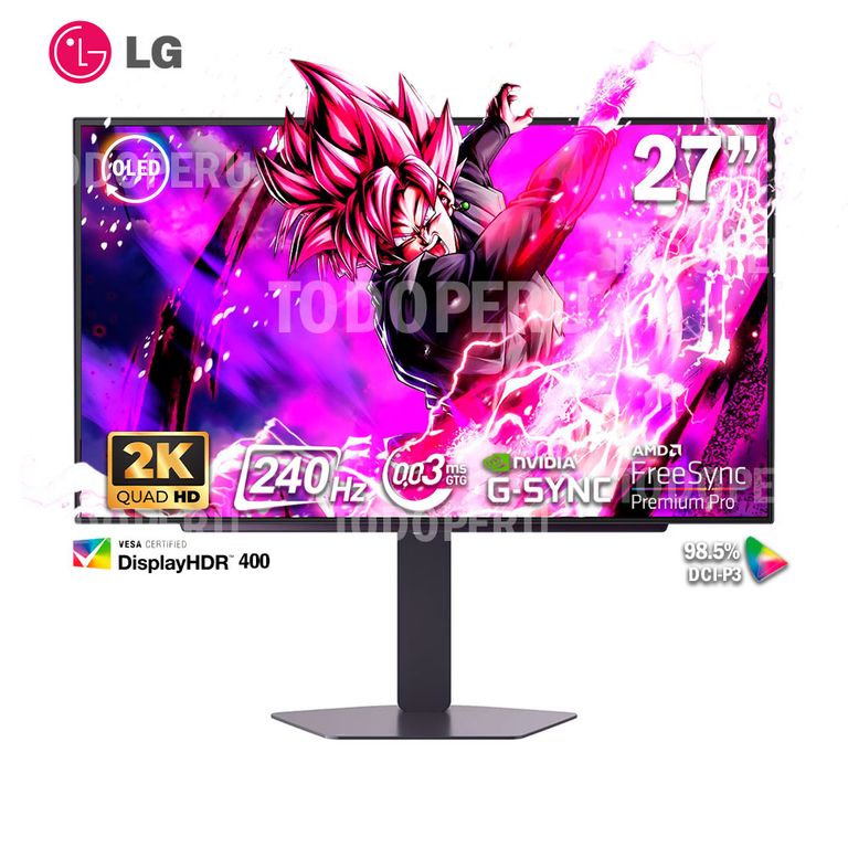 MONITOR UltraGear GX7 27GX704A-B. 27 OLED, QHD, 0.03ms, G-Sync, FreeSync