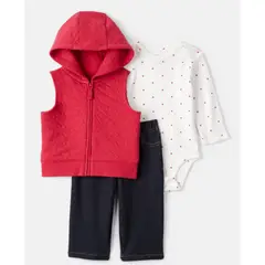 GENERICO - Conjunto x3 piezas Cardigan Azul - Carters