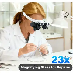 GENERICO - Lentes Lupa Retráctil para Trabajo de Precisión con 2 Lentes LED