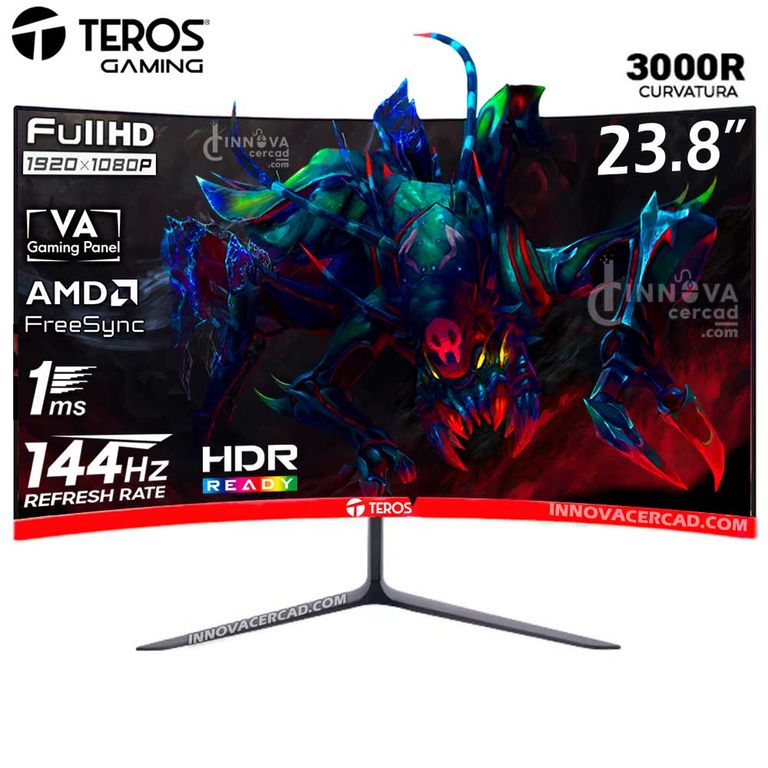 Monitor Curvo TE-2403S, 23.8" Full HD 1920 x 1080 VA, 144HZ, 1MS, AMD FreeSync