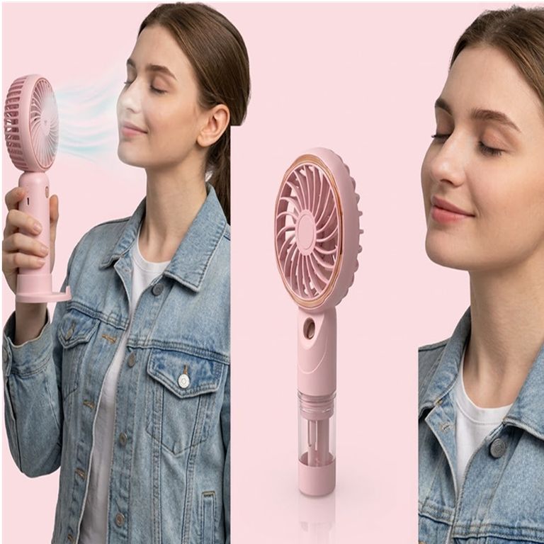 Mini Ventilador con Huminificador portatil usb Rosad0