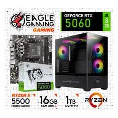 AMD - Computadora PC Gamer RYZEN 5 5500 RAM 16GB SSD 1TB RTX 5060 8GB
