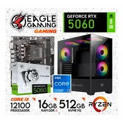 INTEL - Computadora PC Gamer Core i3 12100F RAM 16GB SSD 512GB RTX 5060 8GB