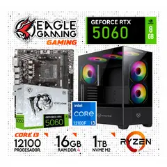 NVIDIA - Computadora PC Gamer Intel Core i3 12100F RAM 16GB SSD 1TB RTX 5060 8GB