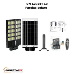 CAFINI - Farolas solares Reflector Farola Luz LED con Panel Solar 600W