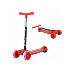 GENERICO - Scooter Infantil Niños Luces Rojo