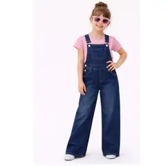 DANUS - Overol pantalon corbata denim niña