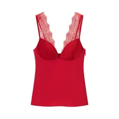 TIOZONEY - Polera Sin Mangas Mujer - Rojo