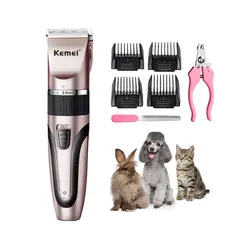 KEMEI - Máquina Cortador de pelo de Mascotas Recargable KM-1056