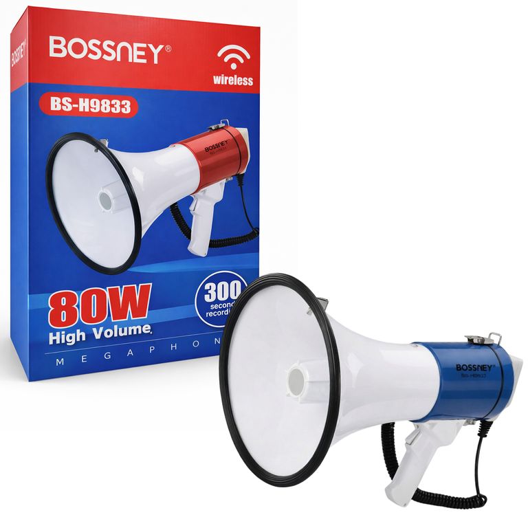 Megáfono Portátil Inalámbrico Bossney 80W