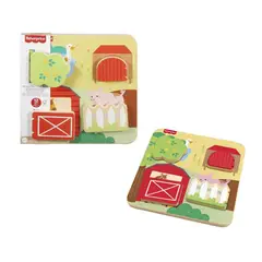 FISHER PRICE - TABLERO DE MADERA DE ANIMALES DE GRANJA