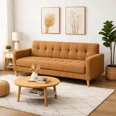 ARTSOFA - Sofá Tres Cuerpos Verona Camel Antifluido + Obsequio