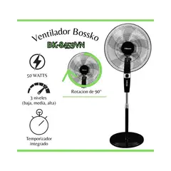 BOSSKO - Ventilador Pedestal 18 Bk-8459vn