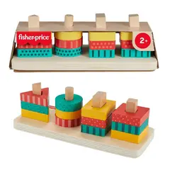 FISHER PRICE - JUGUETE PARA BEBÉS CLASIFICADOR DE FORMAS DE MADERA